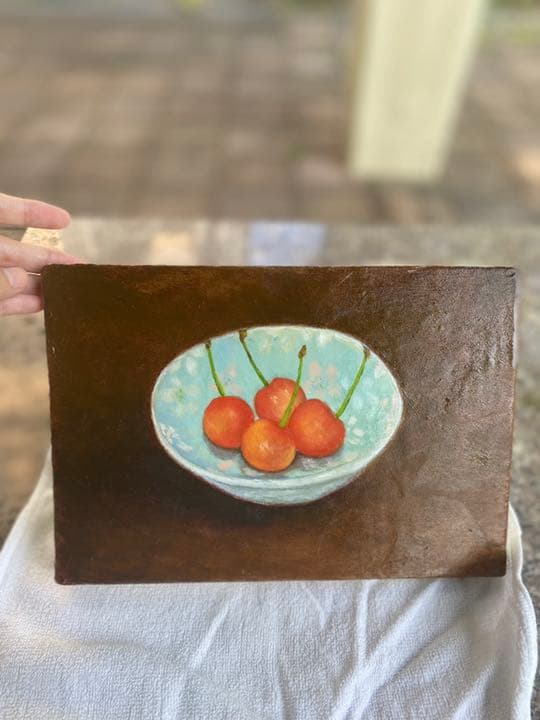 画家　手描きの油絵「チェリー」