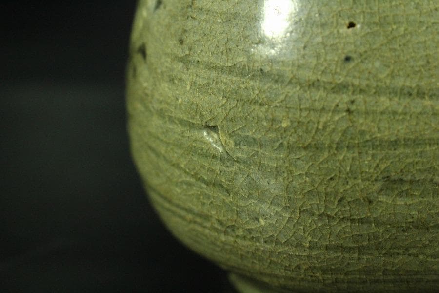 古美術 高麗 青磁 花紋 瓶 李朝(K-A620)