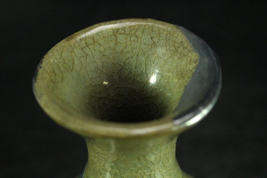 古美術 高麗 青磁 花紋 瓶 李朝(K-A620)