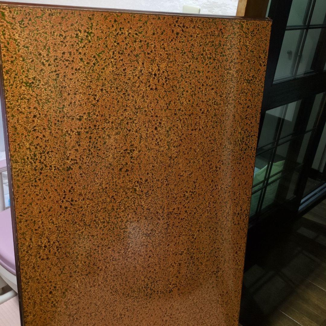 アンティークオレンジ模様の木製座卓