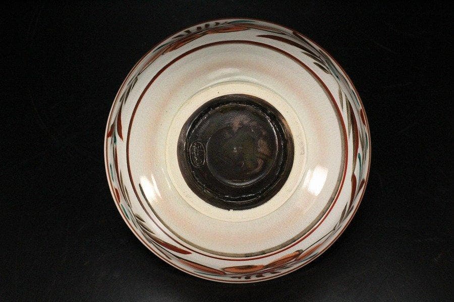 真葛 在銘 赤絵福字 碗 φ17.5cm 共箱 旧家蔵出