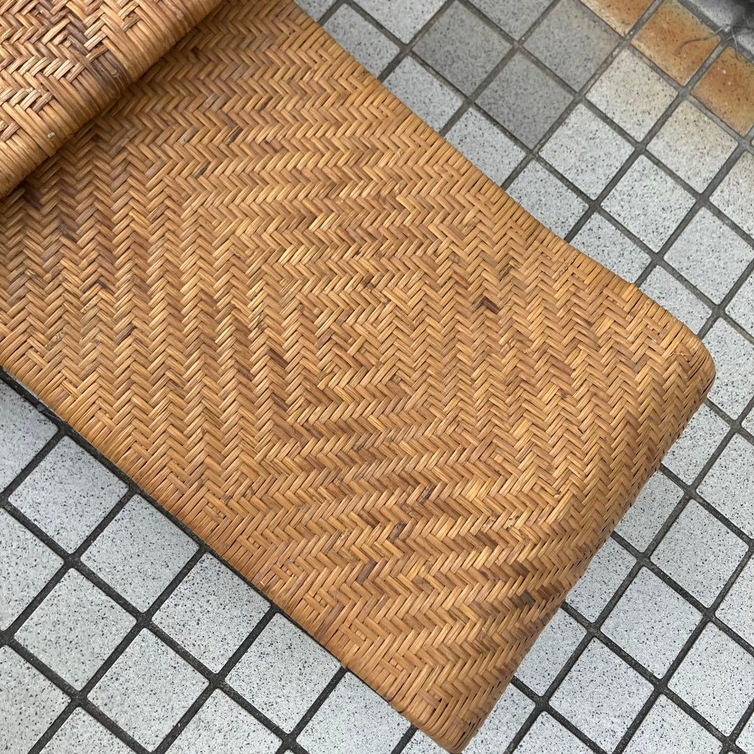 昭和レトロ ラタンリクライニングチェア オットマン付き 籐家具 1人掛けソファー