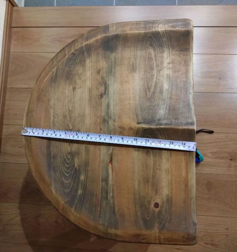 檜の半丸椅子(85)　値下げ❕大変座りやすく、つるつるに仕上げ、アンティーク調