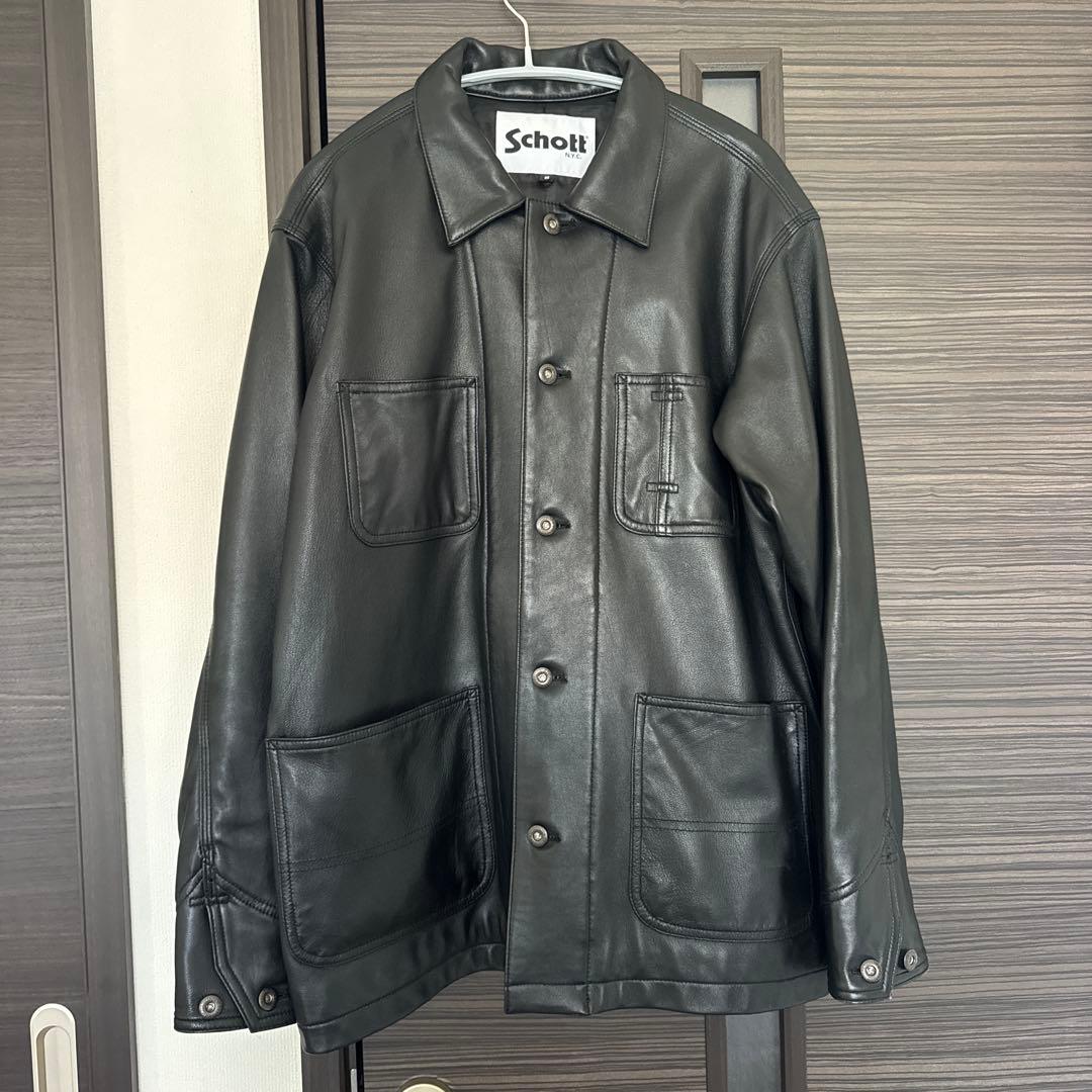 Schottラムレザー カバーオール ジャケット