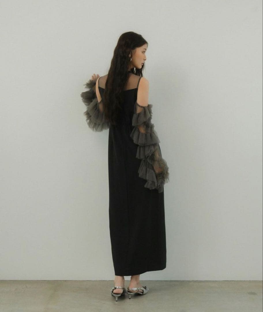 【美品】ANDRESD detached sleeve dress ブラック M