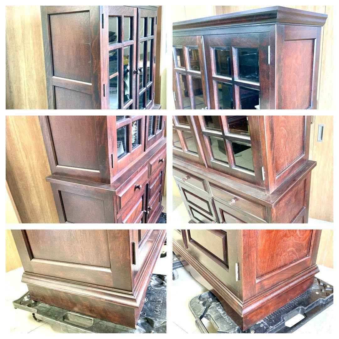 【良品】食器棚 ディスプレイ キャビネット収納棚 松本民芸家具