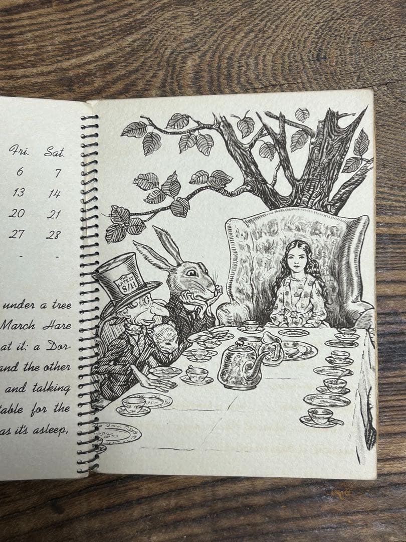 不思議の国のアリス 1943年カレンダー帳