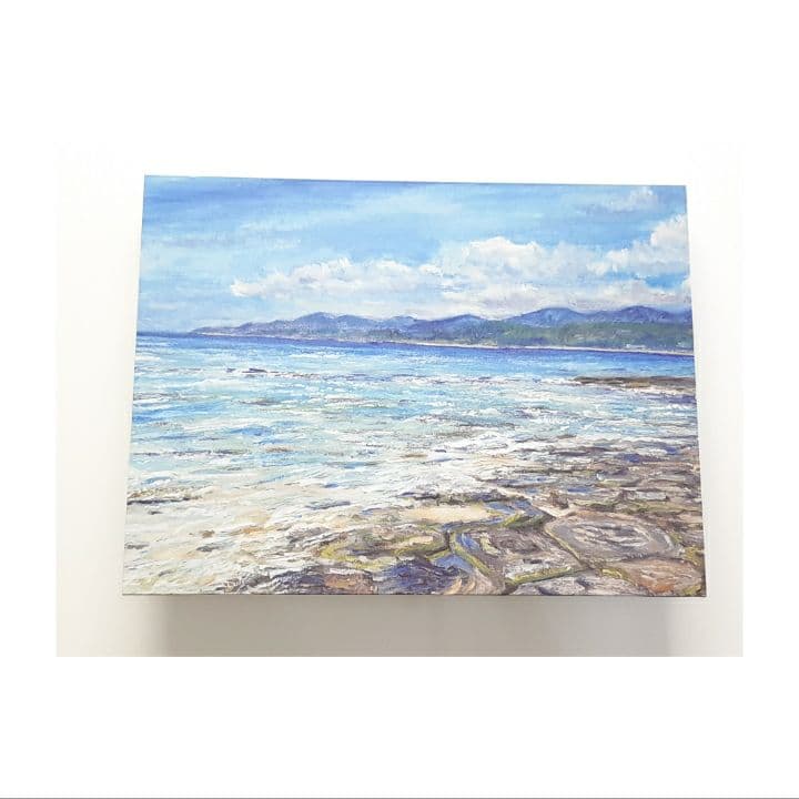 絵画　久米島　畳石