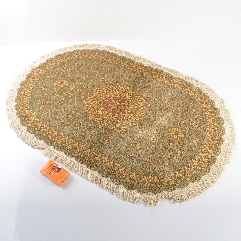 イラン製　ペルシャ絨毯　段通　絹100％　58×90cm　G　R5236B