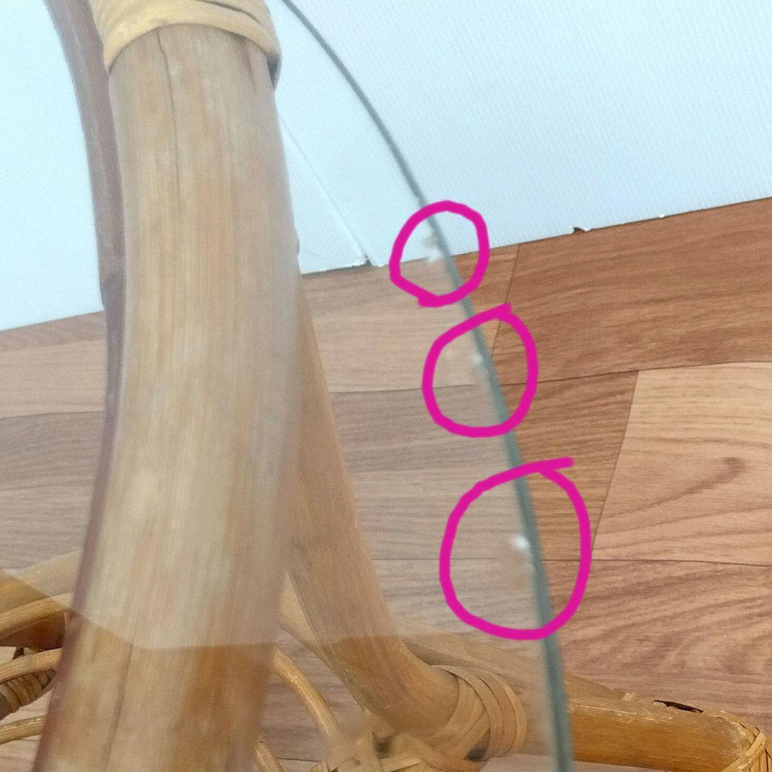 昭和レトロ ヴィンテージ ラタン　ガラステーブル　台湾製籐家具