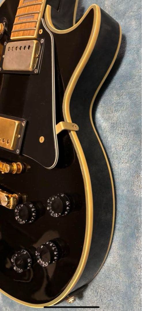 エレキギター レスポールタイプ ブラック ゴールドパーツ