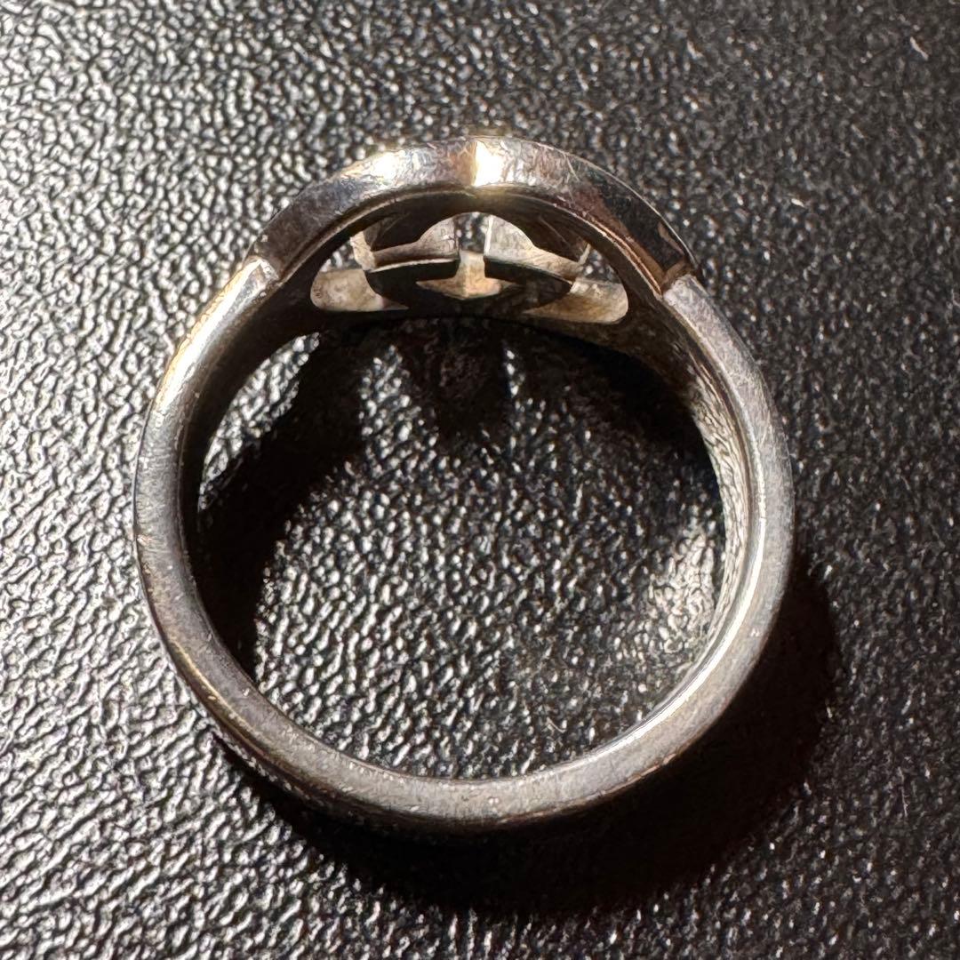 美品 GUCCI グッチ インターロッキング シルバーリング 925 13号