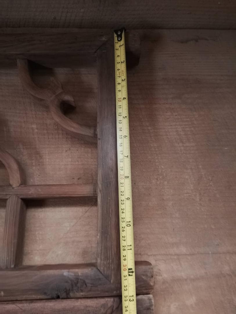 アンティーク 木製 格子 建具 2枚セット 古道具 透かし彫り 雲形 時代家具