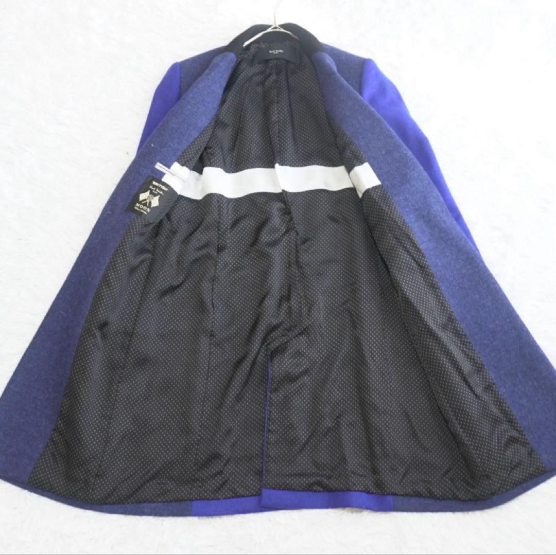 美品 ポールスミスブラック×MOON社 チェスターコート ウール ライトメルトン