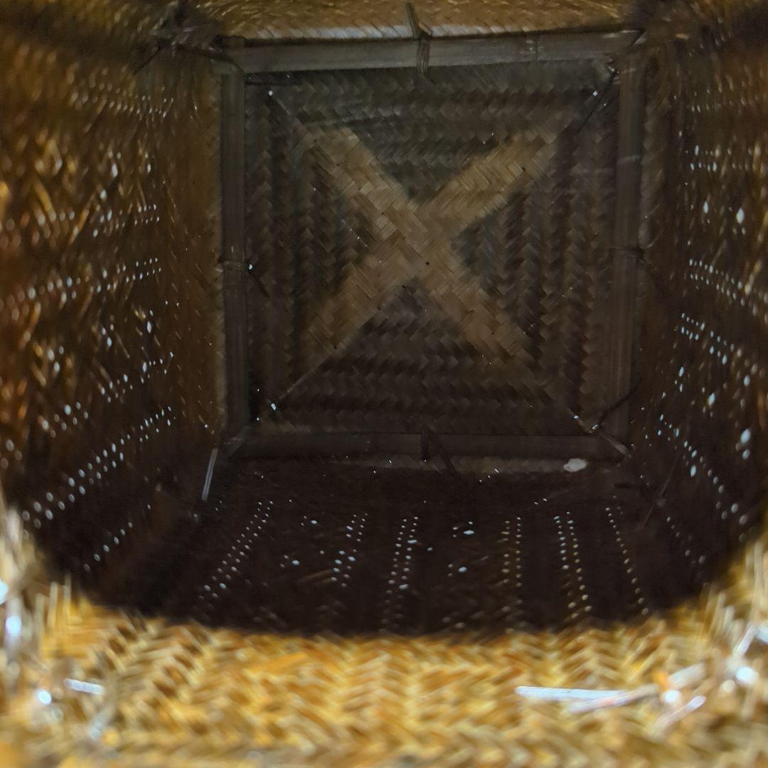 茶道具　華道具　竹細工　網代　竹籠　花籠　花器　花生け（竹製花台竹筏・おとし付）