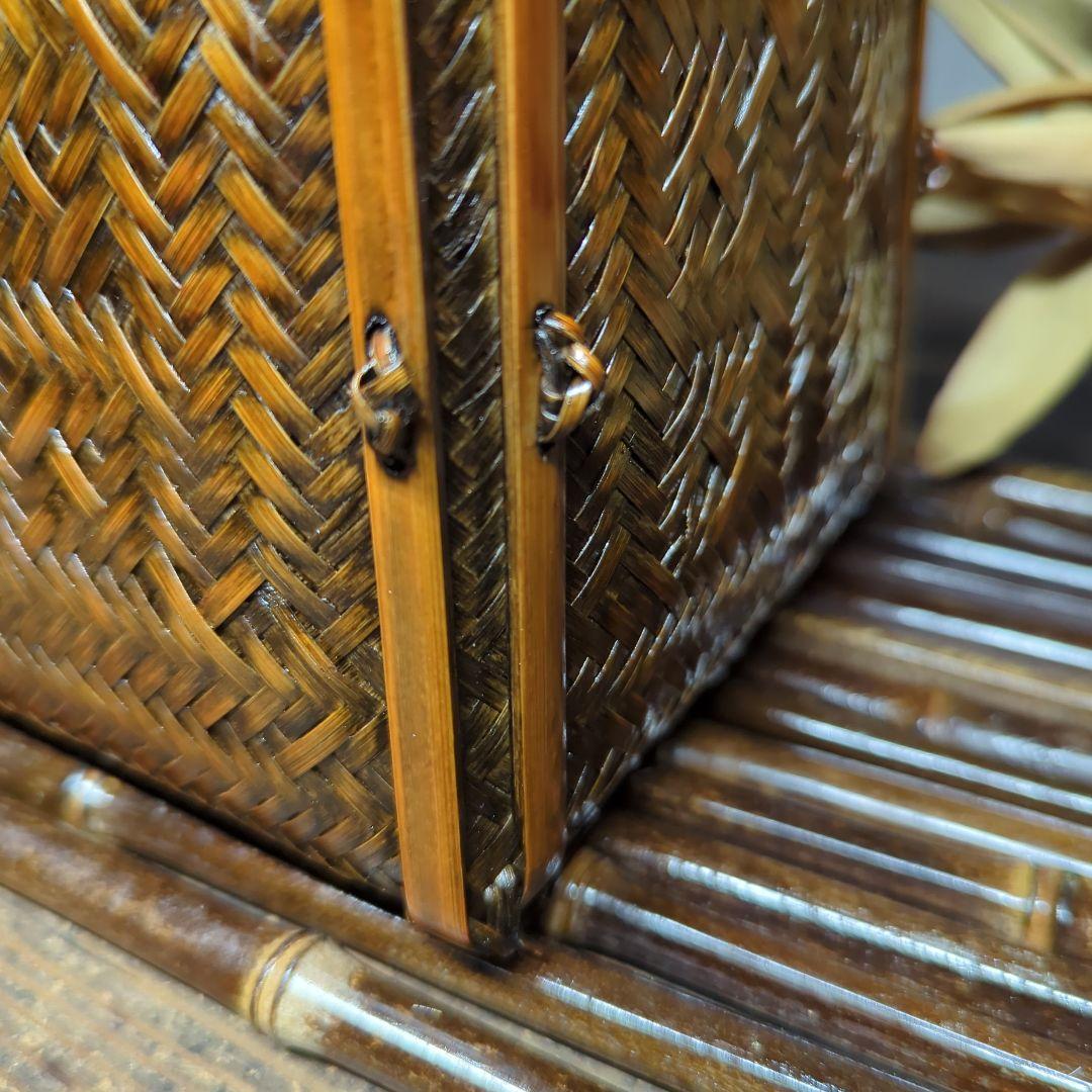 茶道具　華道具　竹細工　網代　竹籠　花籠　花器　花生け（竹製花台竹筏・おとし付）