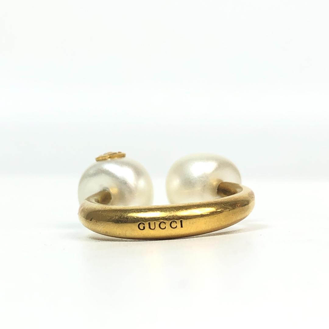 10F481 GUCCI グッチ リング 指輪 GG パール Mサイズ
