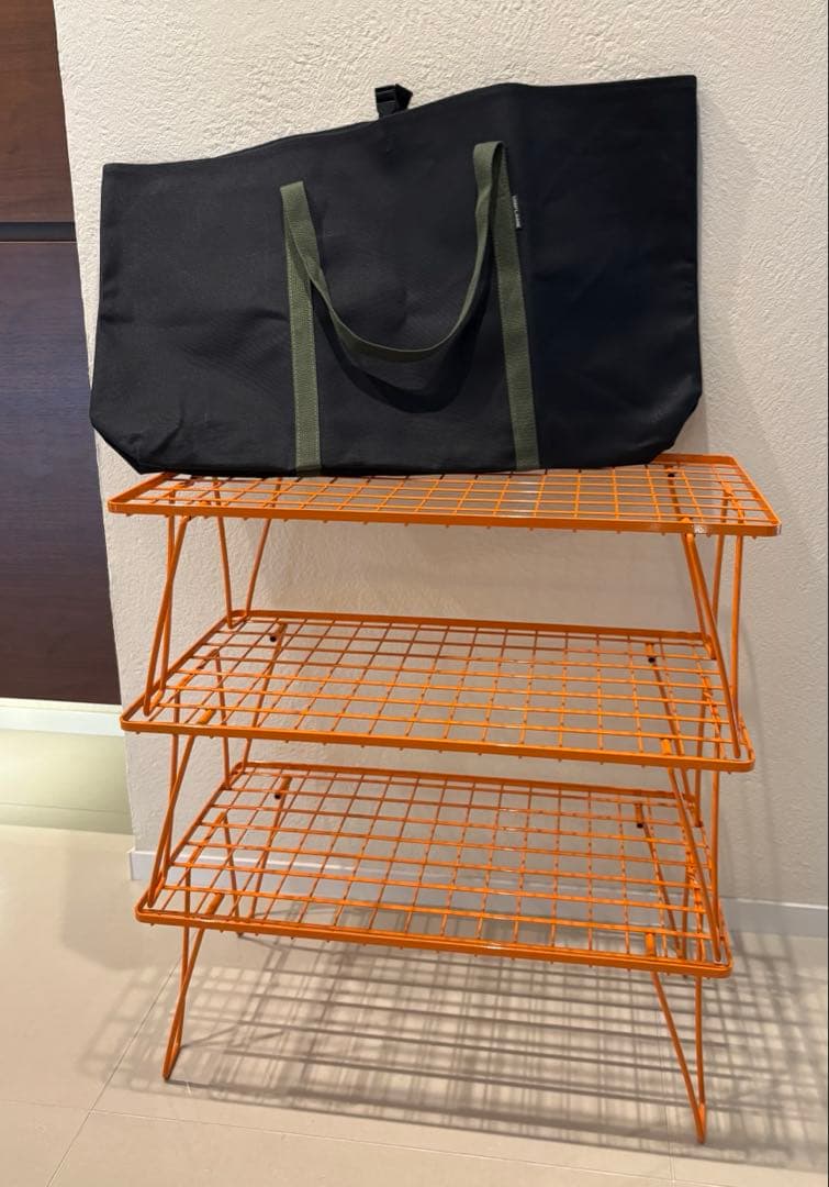 Orange×ユニフレーム フィールドラックテーブル 3個セット バッグ付