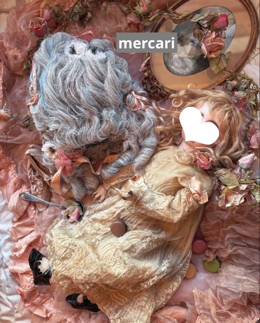 フランス　アンティーク　ヴィンテージ　希少　オペラ　ロココ　ウィッグ