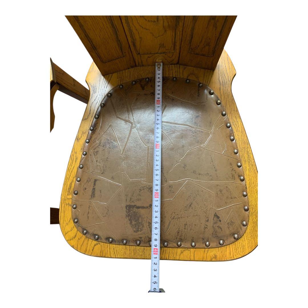 木製ハンドル付き　クラシック　ダイニングチェア　2脚セット　アンティーク