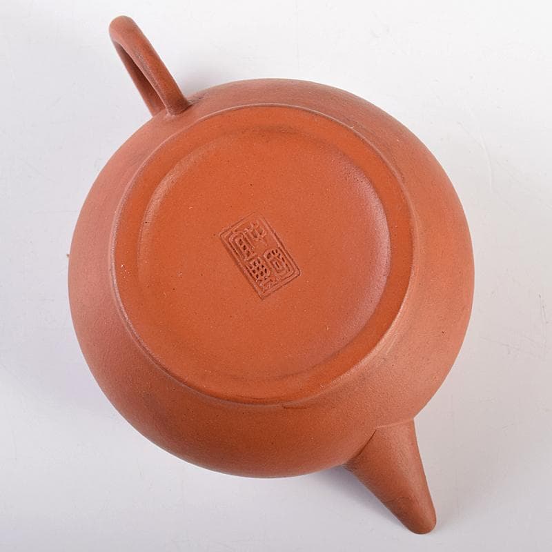 中国　中国宣興銘　紫砂　朱泥　急須　茶壷　V　R8601