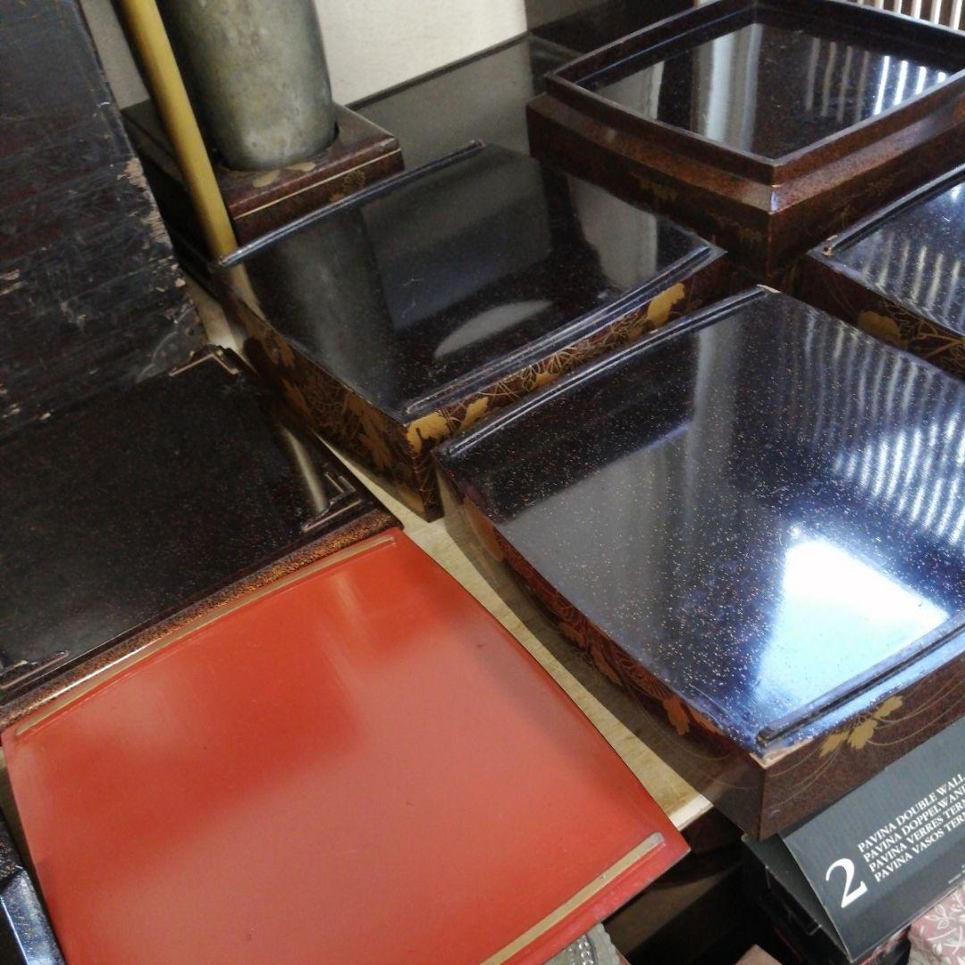 骨董　弁当箱　野点　茶道具　蒔絵　木製　木箱　正月飾り　大名　重箱