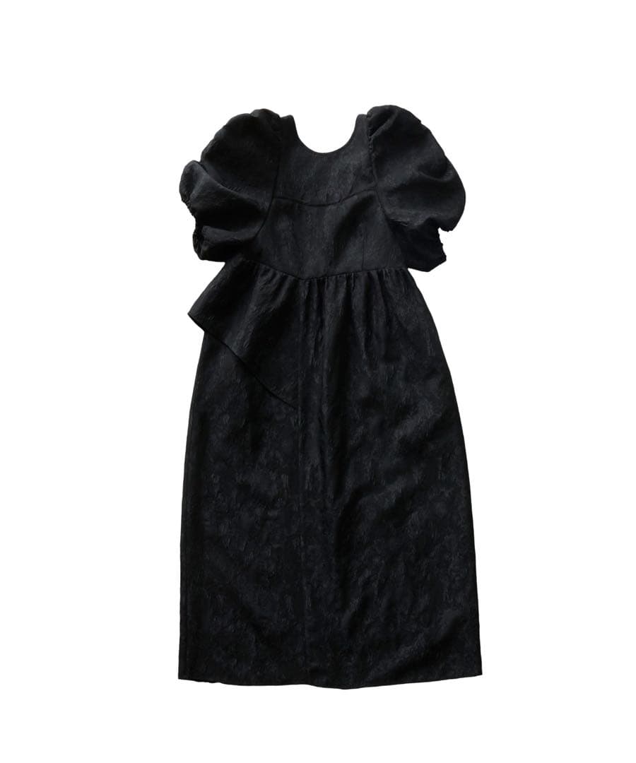 bubble sleeve jacquard dress ANDRESDブラック