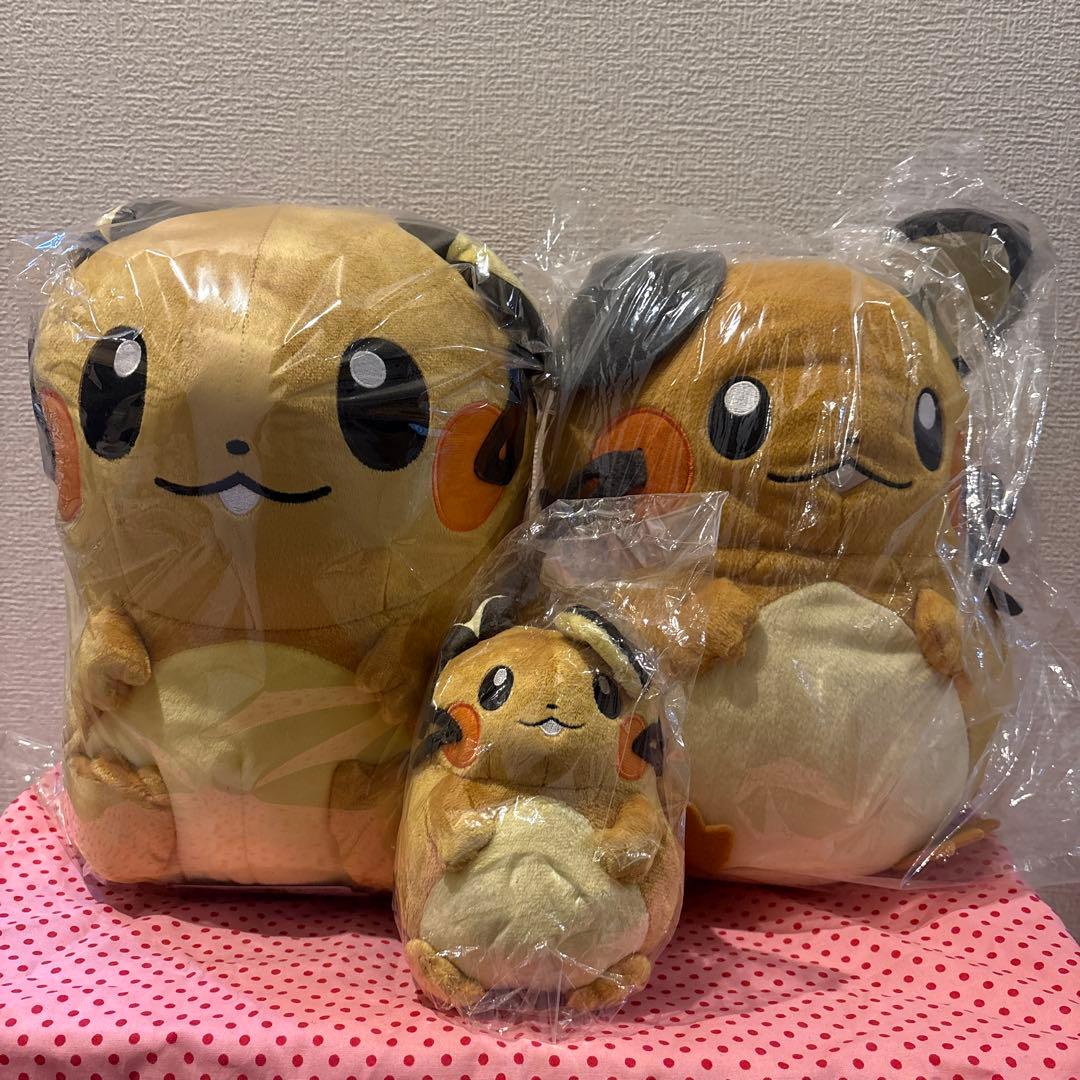 ポケセン限定　希少12インチ デデンネドール&大小サイズデデンネ　3体セット売り