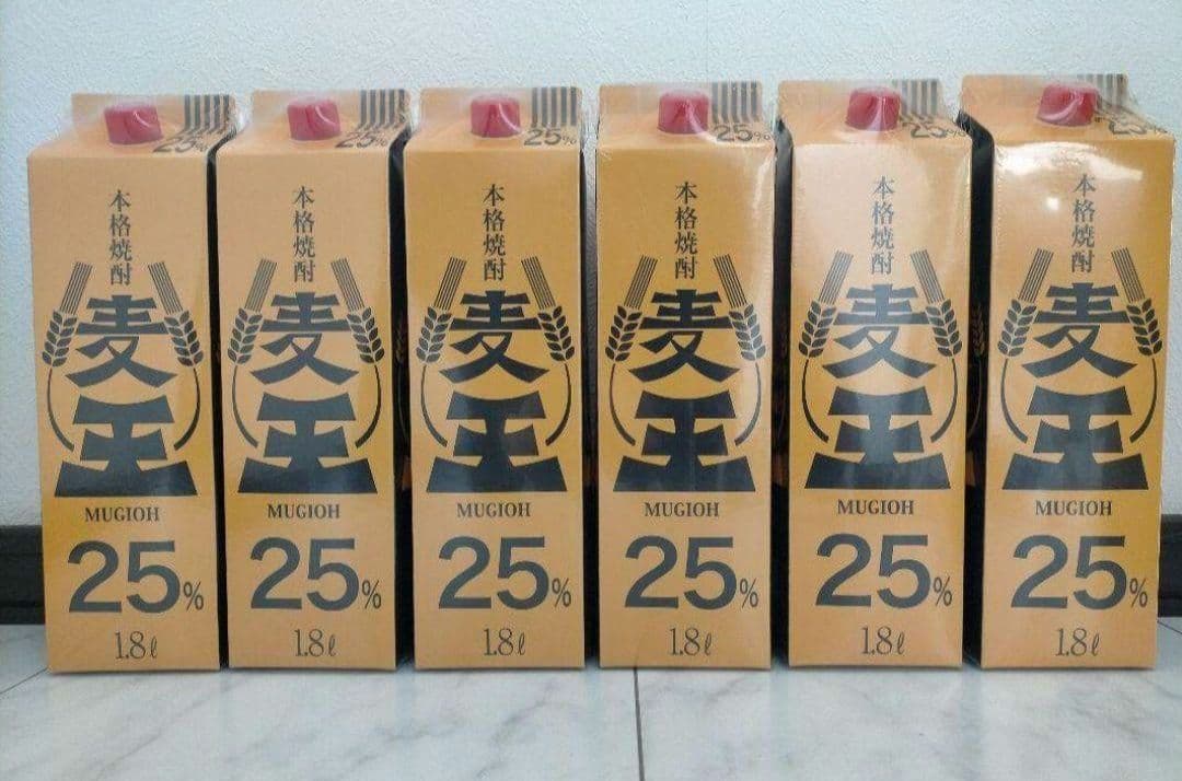 【送料込★新品】鹿児島 本格焼酎 麦王 25% 1.8L×6本入2箱 岩川醸造