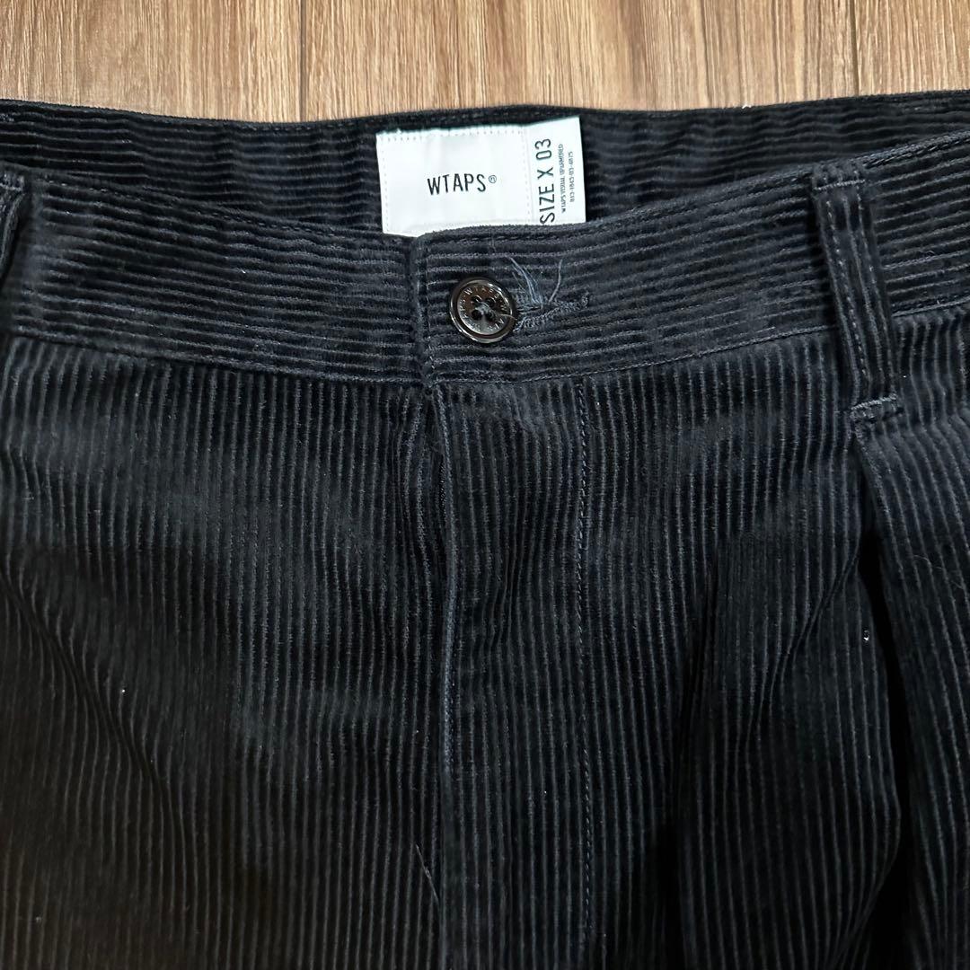 ザク様 WTAPS コーデュロイ テーパードパンツ 03 ブラック 2024AW