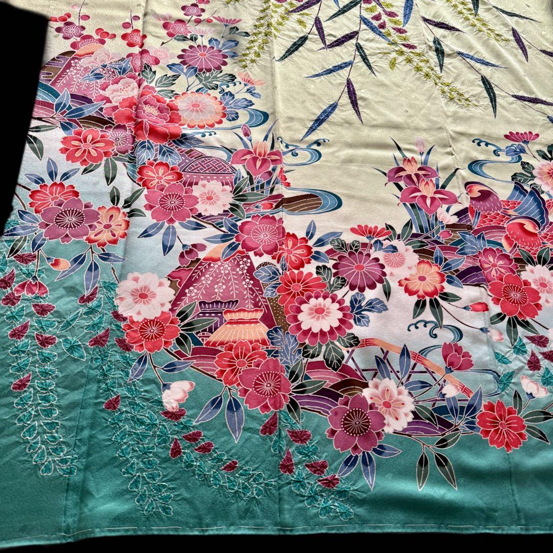 未使用品　振袖フルセット　トールサイズ　新品長襦袢　グリーン　161〜176cm