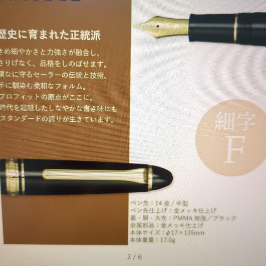 SAILOR 万年筆 プロフィットスタンダード 11-1219-220 黒 細字