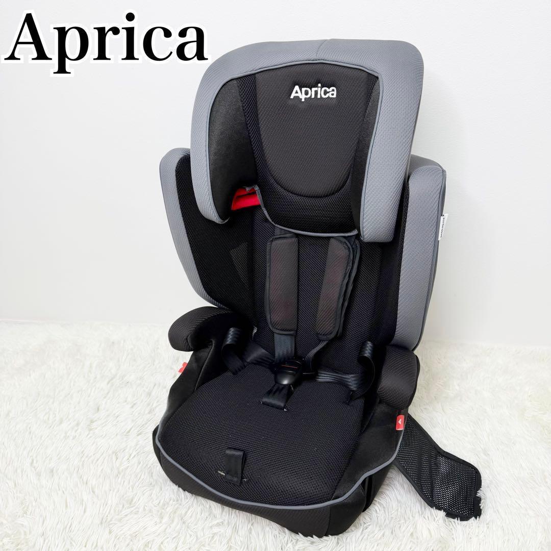 極美品 Aprica エアグルーヴAC ジュニアシート チャイルドシート グレー