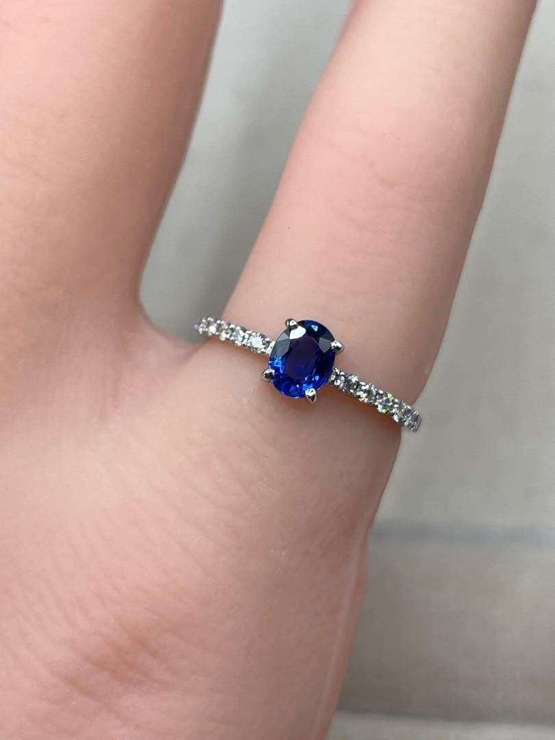 JL123★高級 非加熱コーンフラワーブルーサファイア0.4ct リング 鑑付