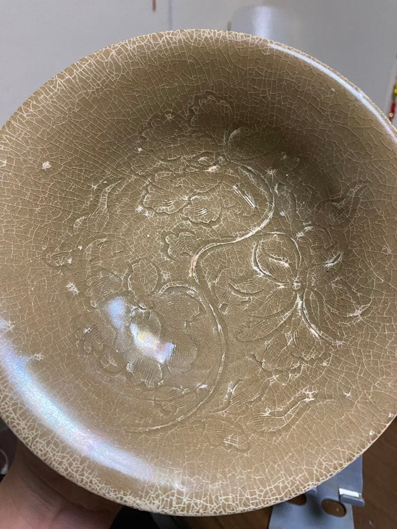中国骨董 唐宋時期耀洲窯刻花茶器/支釘焼き