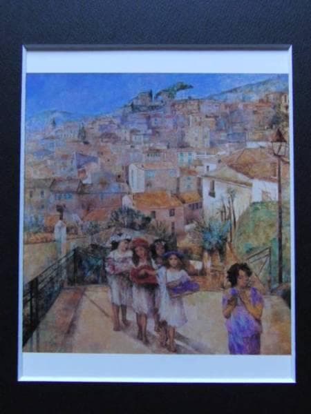 村山きおえ、春の子供たち、希少な画集より、新品高級額