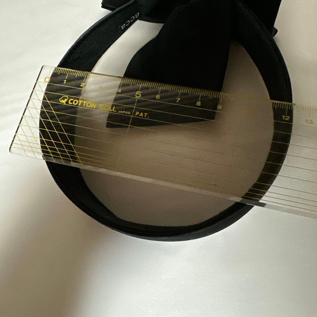 a c c aビジュー黒 サテン リボン付き ヘアバンド