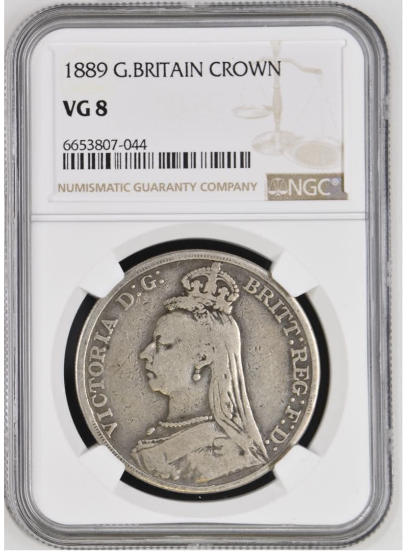 大英帝国1889年ヴィクトリア女王 ジュビリーヘッドクラウン大型銀貨 NGC認証
