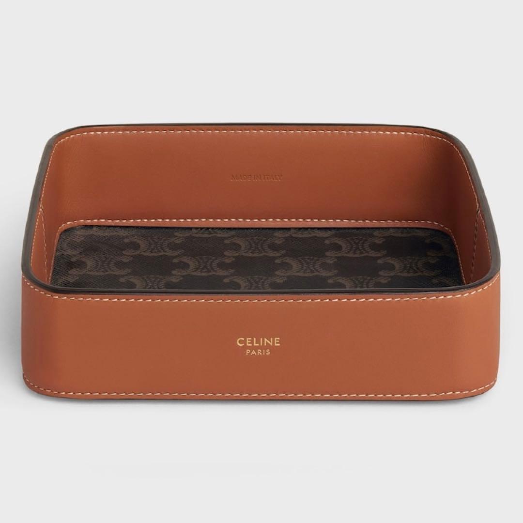 【正規品】CELINEトリオンフレザートレー アクセサリーボウル