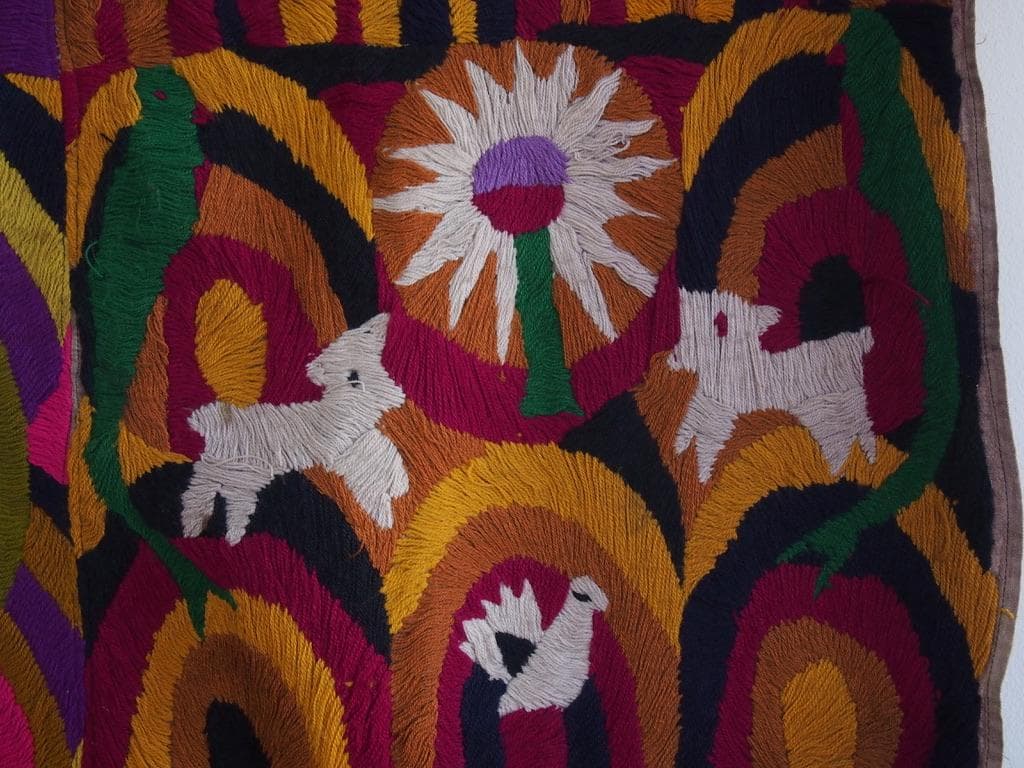 グアテマラ パツン村のパヤ 12枚継ぎタペストリー 70年代ヴィンテージ品