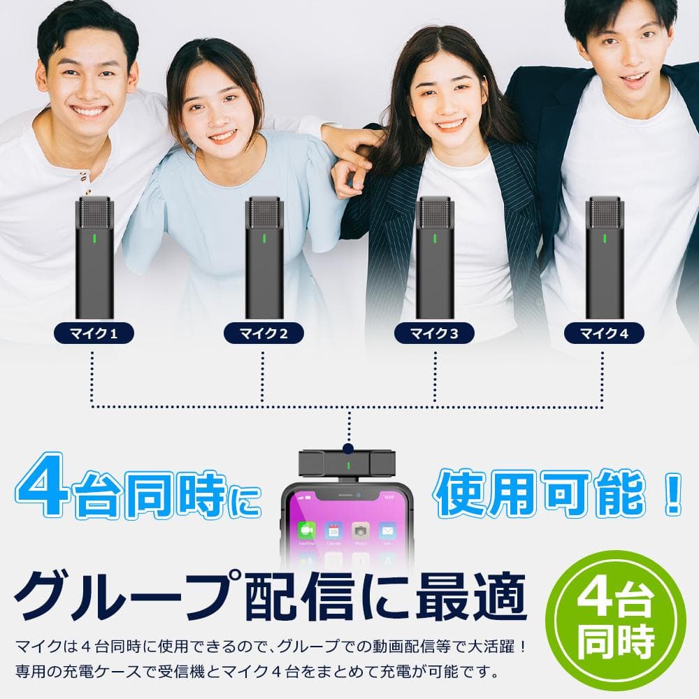 ワイヤレスマイクラべリアマイク　４個セット　Type-C対応