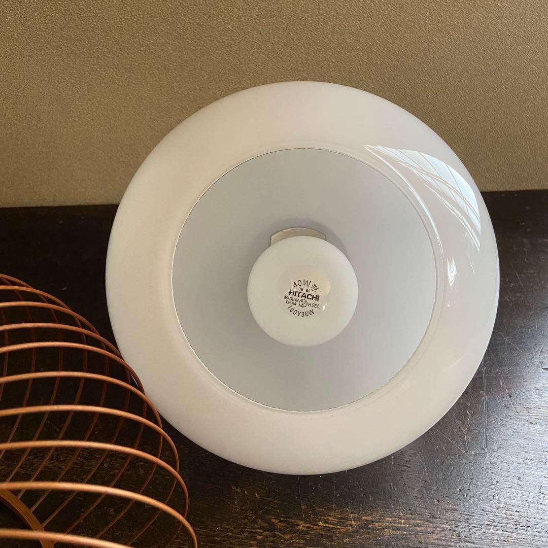 竹細工　天井照明　ペンダントライト　硝子シェード　和モダン　昭和レトロ