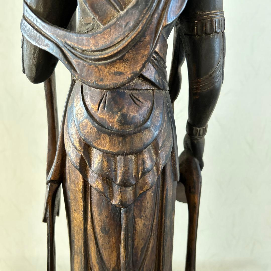 【骨董品】　大型　聖観音菩薩像　62センチ　木彫り　仏像