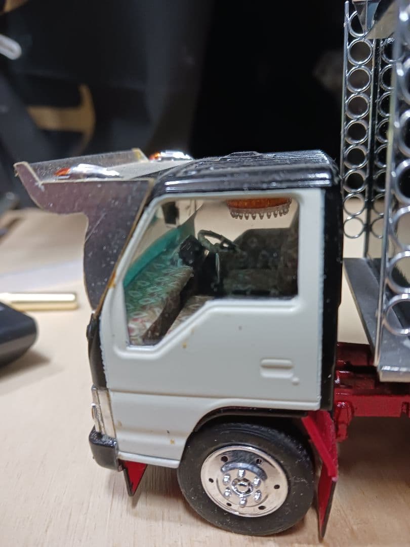 1/32アオシマデコトラプラモデル/ダンプ、2t箱車2台セット