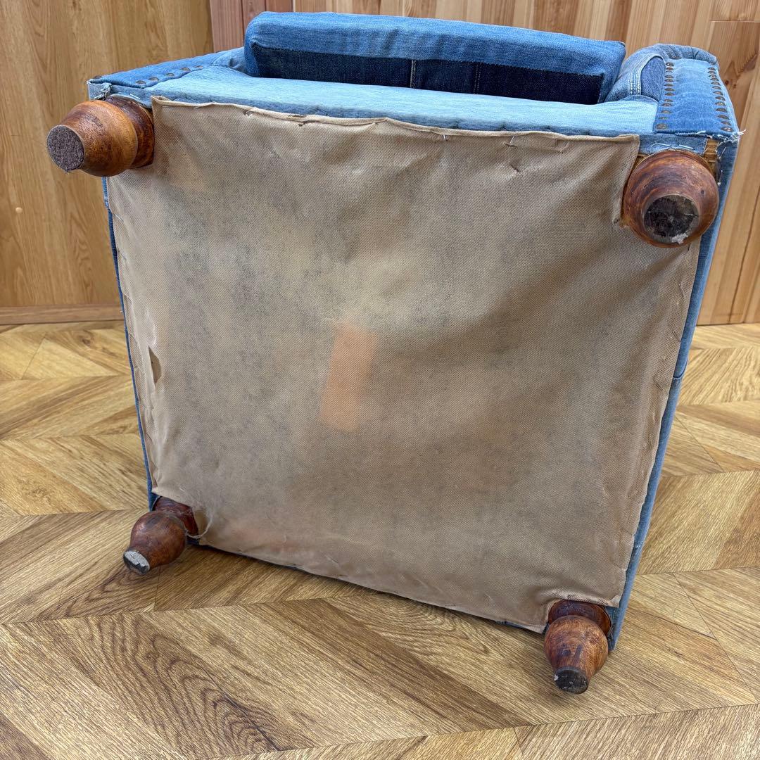 【今月まで‼️】デニム スタッズ　シングルソファ