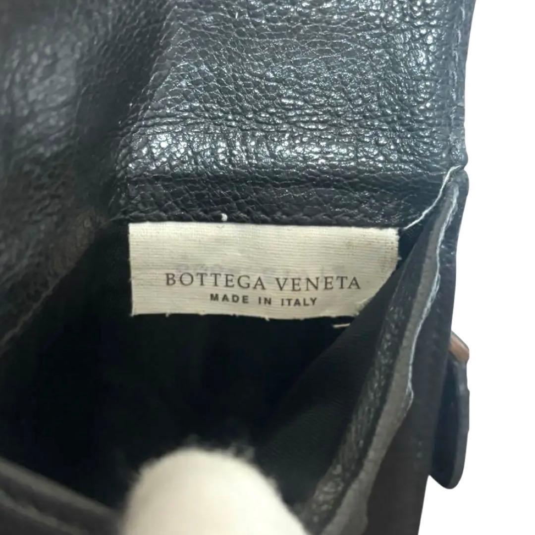 ボッテガヴェネタ　折り財布　ダークグレー　イントレチャート　ラウンドファスナー