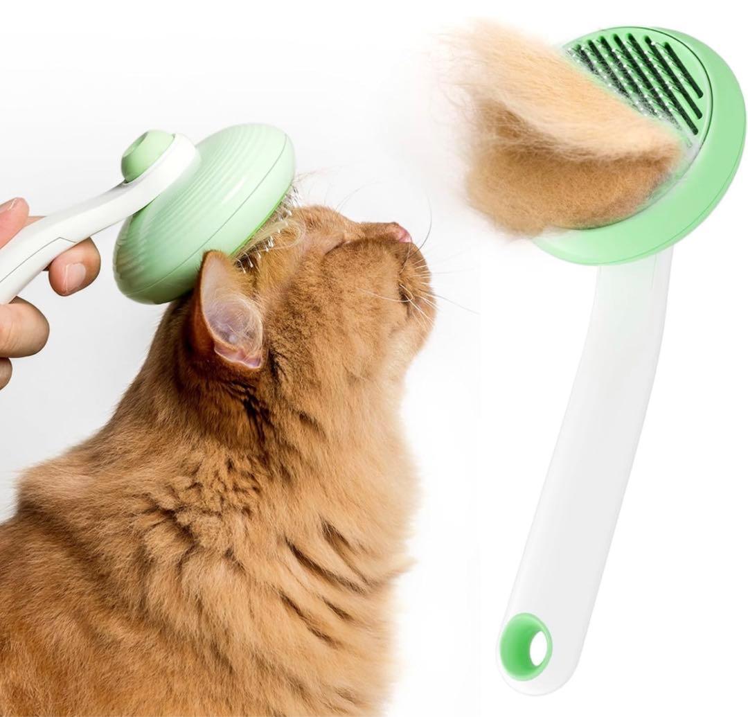 ✦ペットブラシ 猫くし 犬くし 猫毛取り 緑 グリーン コーム