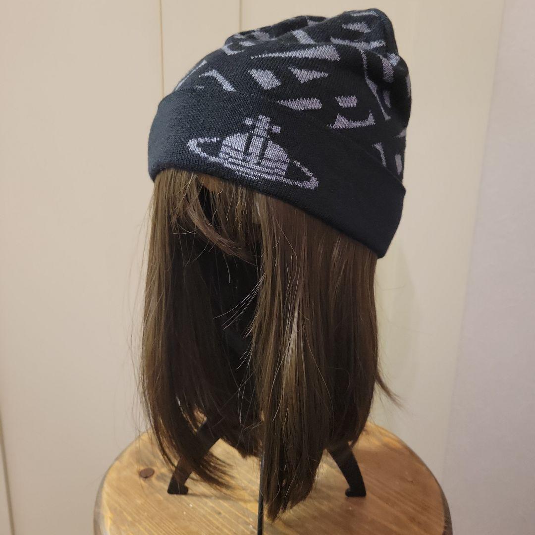 ヴィヴィアン　ニット帽　ビーニー　黒　ロゴ付き