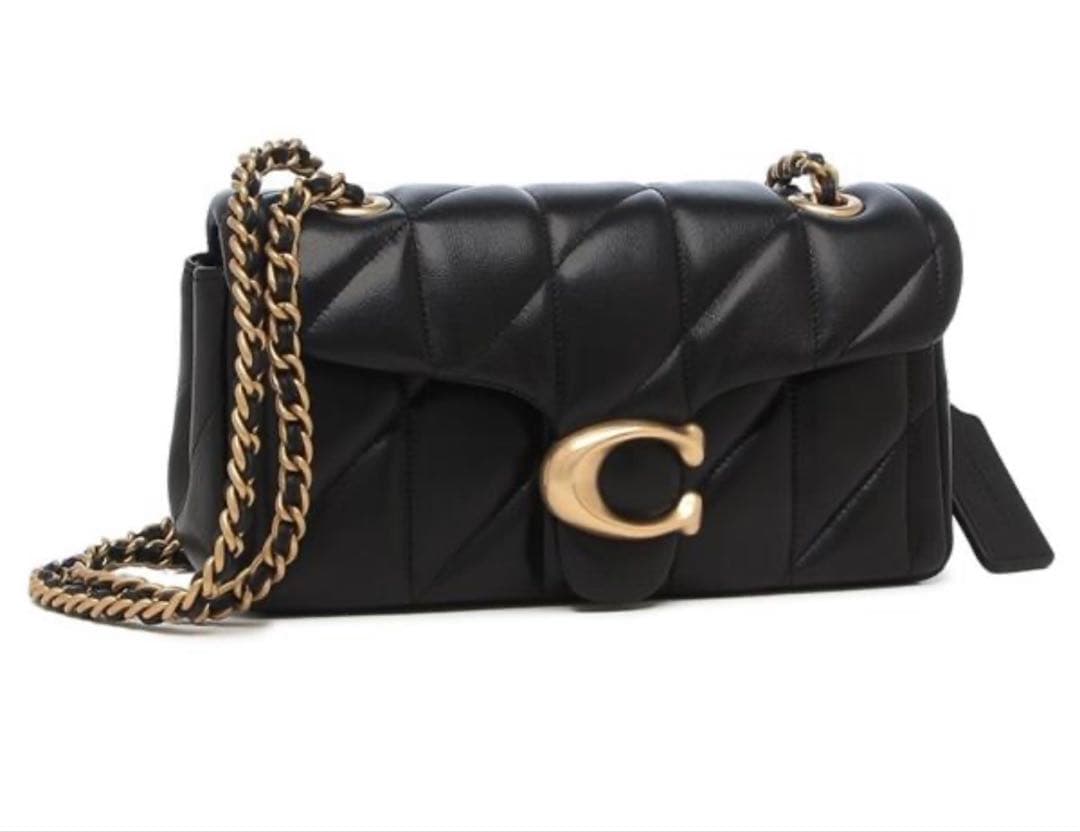 COACH タビー 20 キルティング ショルダーバッグ　ブラック　ゴールド金具