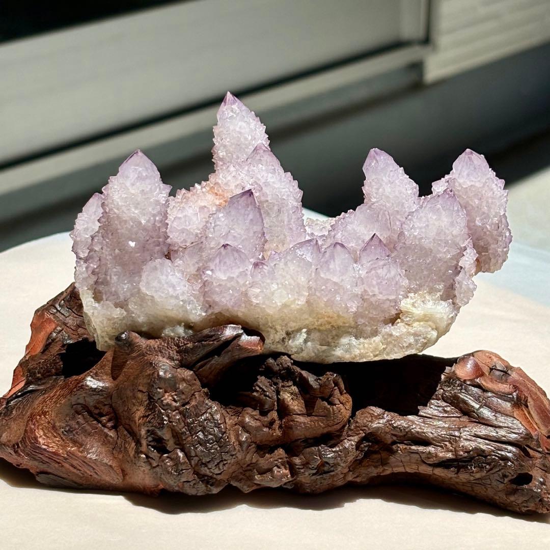 激レア　スピリットクォーツ　カクタスアメジスト原石  サボテン水晶　一点物